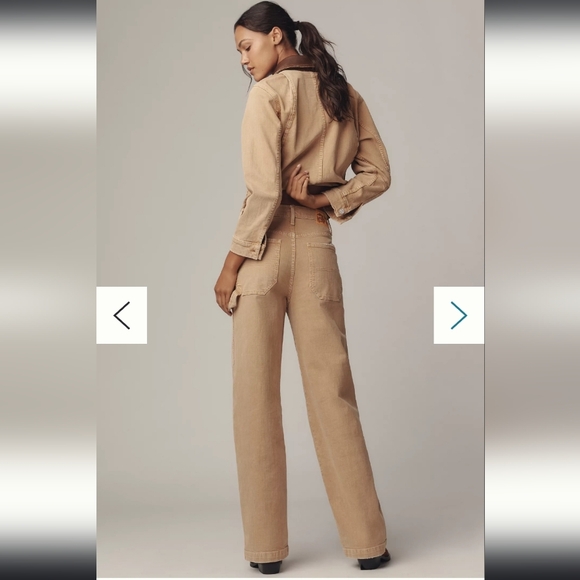 Nwt MOTHER Bee's Knees Stud Finder Wide-Leg Pants - Picture 3 of 9